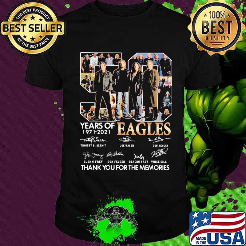 50 years of 1971 2021 eagles thank you for the memories signatures shirt