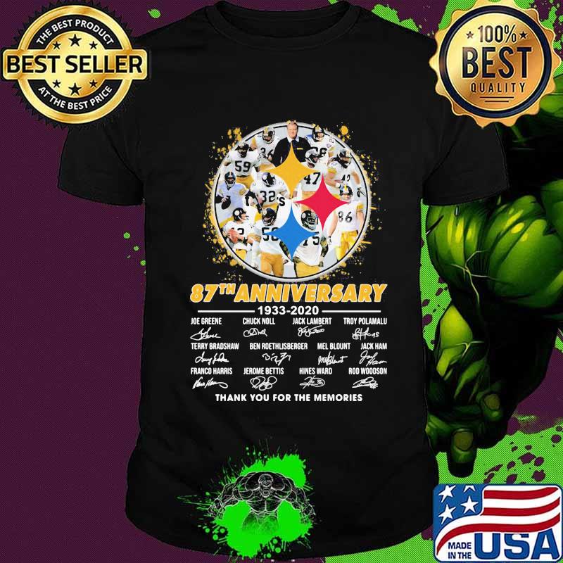 87th Anniversary 1933 2020 Steelers Signuature Team Shirt