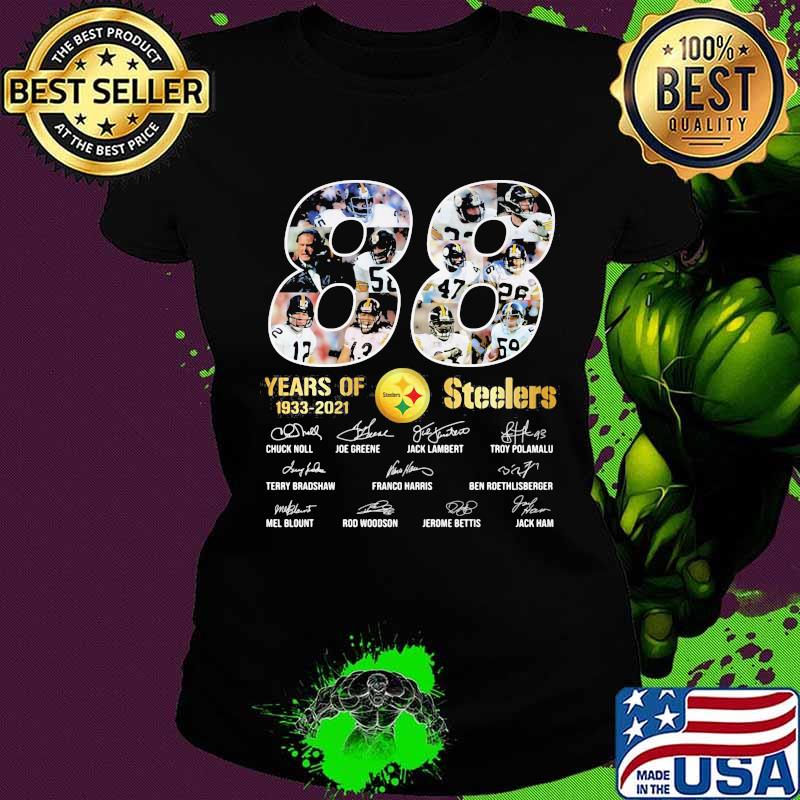 88 Years Of 1933 2021 Steelers Signuature Shirt Ladies tee 88 Years Of 1933 2021 Steelers Signuature Shirt Ladies tee