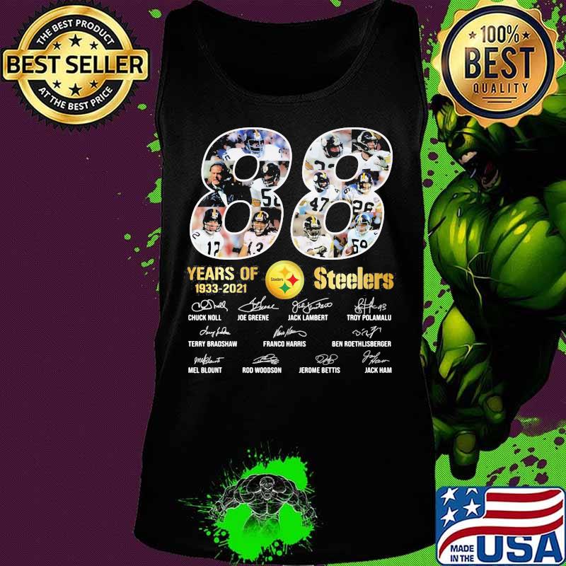 88 Years Of 1933 2021 Steelers Signuature Shirt Tank top 88 Years Of 1933 2021 Steelers Signuature Shirt Tank top