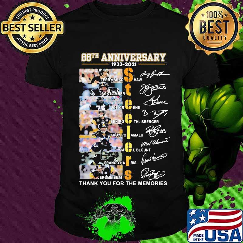 88th Anniversary 1933 2021 Steelers Birthday Signature Rugby Shirt 88th Anniversary 1933 2021 Steelers Birthday Signature Rugby Shirt