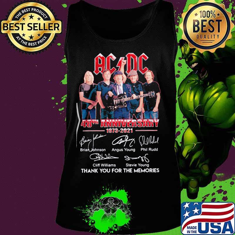 Ac Dc 48th Anniversary 1973 2021 Birthday Signature Shirt Tank top Ac Dc 48th Anniversary 1973 2021 Birthday Signature Shirt Tank top