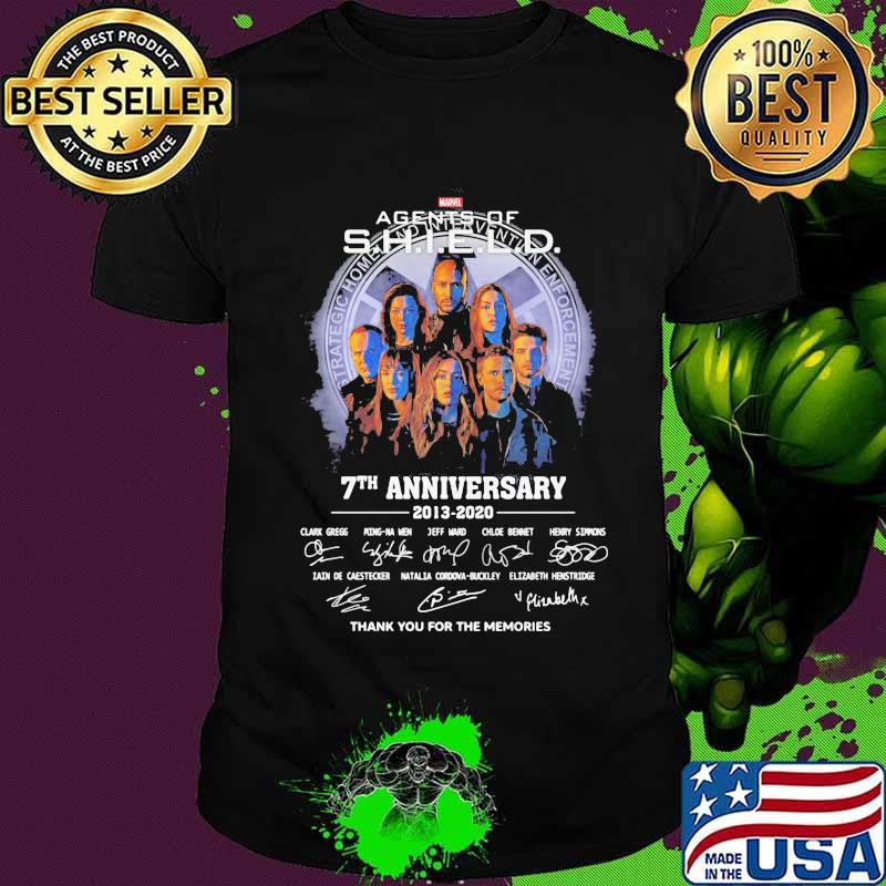 Agents of shield 7th anniversary 2013 2020 thank you for the memories signatures shirt Agents of shield 7th anniversary 2013 2020 thank you for the memories signatures shirt