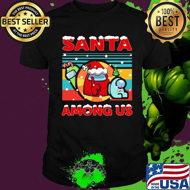 Among us santa merry christmas vintage retro shirt