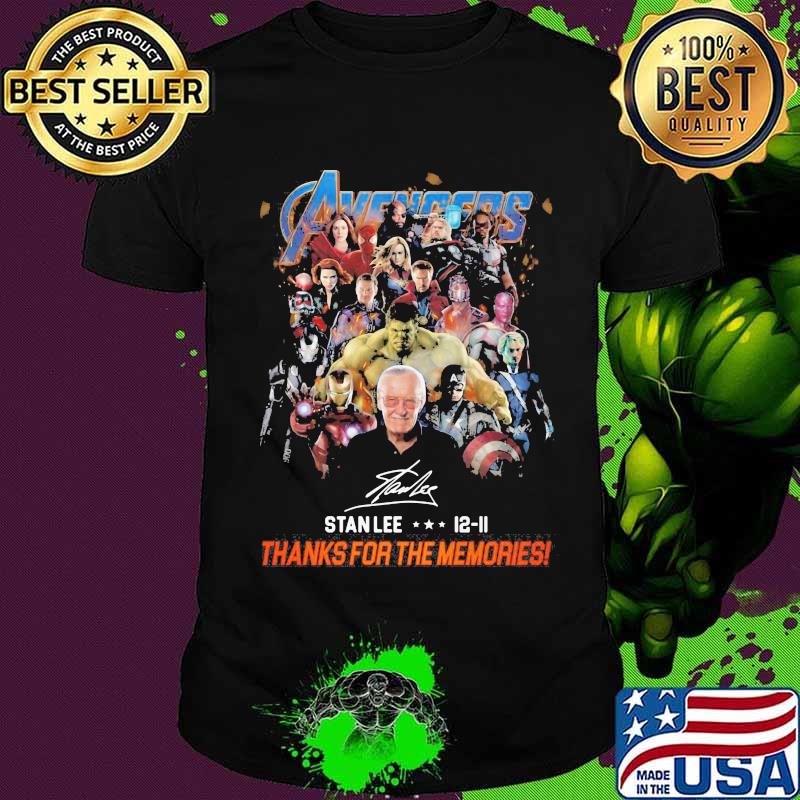 Avengers stanlee 12-11 thank you for the memories signature shirt