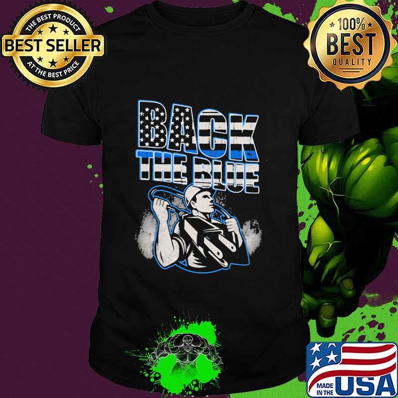 Back The Blue Electrician American Flag Shirt