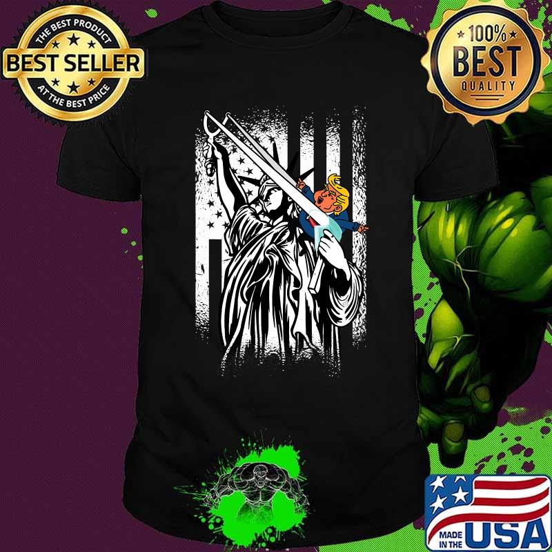 Biden 46th President Statue Of Liberty Goodbye Trump American Flag Shirt