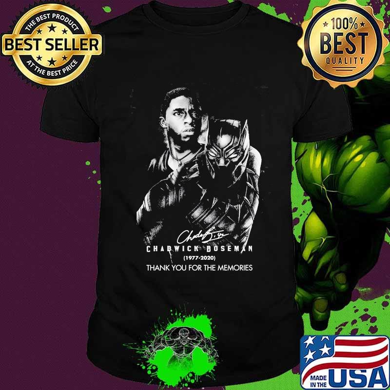 Black panther chadwick boseman 1977 2020 thank you for the memories 1977 2020 signature shirt