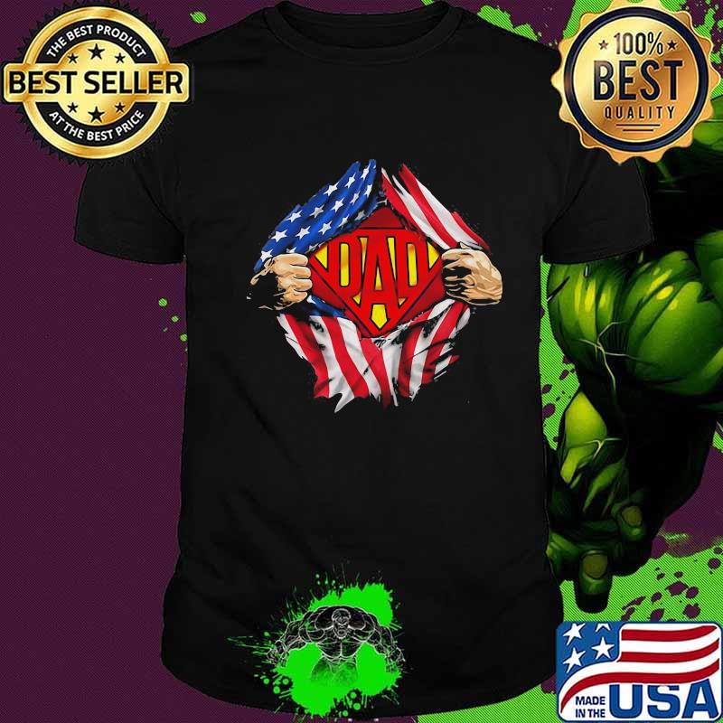 Blood inside superman dad american flag shirt