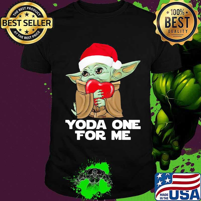 Christmas yoda one for me heart shirt