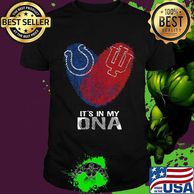 Colts Hoosiers It's In My Dna Heart Fingerprints Shirt