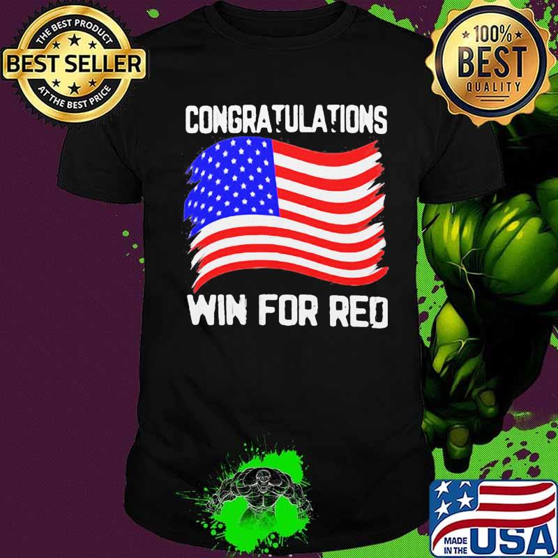 Congratulations win for red american flag 2020 shirt