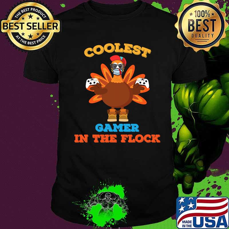 Coolest Gamer In The Flock Turkey Face Mask Shirt