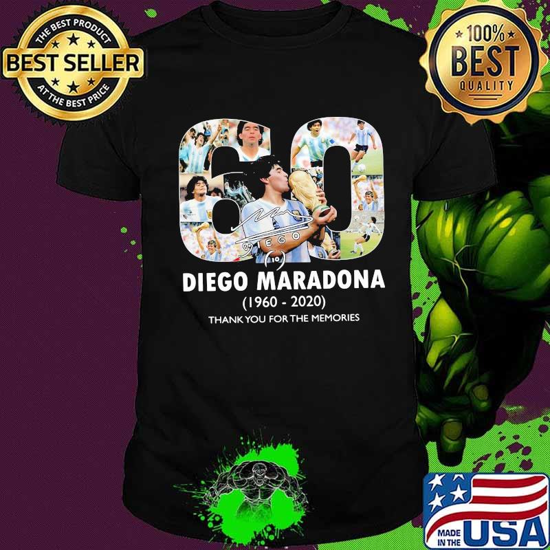 Diego Maradona 1960 2020 60 Thank You For The Memorie Signuature Shirt