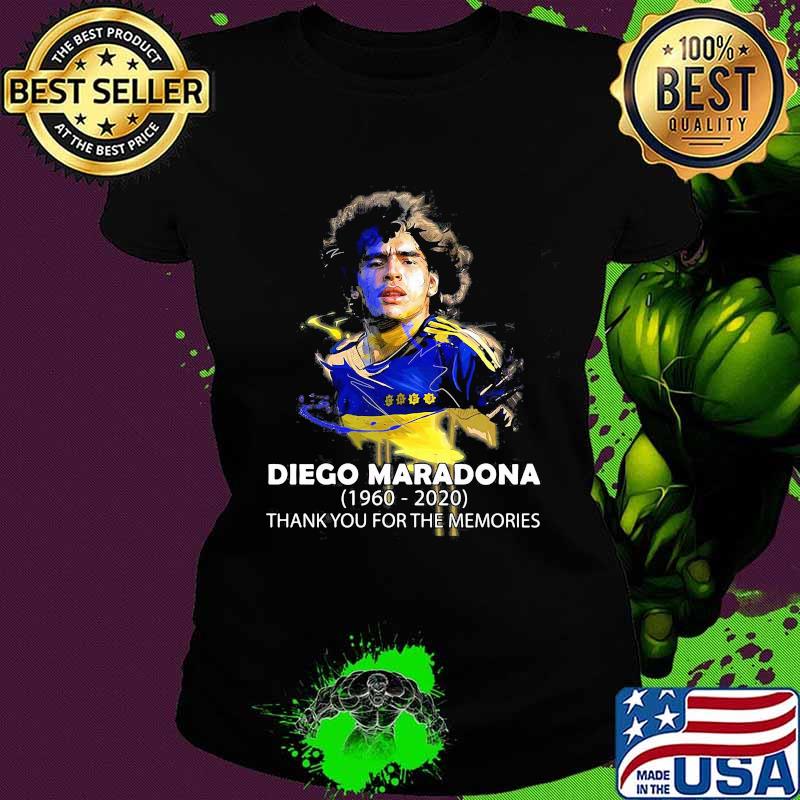 Diego Maradona 1960 2020 Thank You For The Memorie Signuature Shirt Ladies tee Diego Maradona 1960 2020 Thank You For The Memorie Signuature Shirt Ladies tee