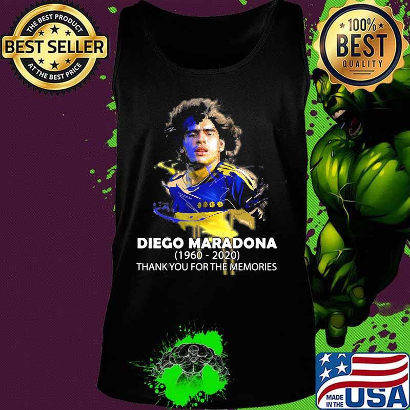 Diego Maradona 1960 2020 Thank You For The Memorie Signuature Shirt Tank top Diego Maradona 1960 2020 Thank You For The Memorie Signuature Shirt Tank top