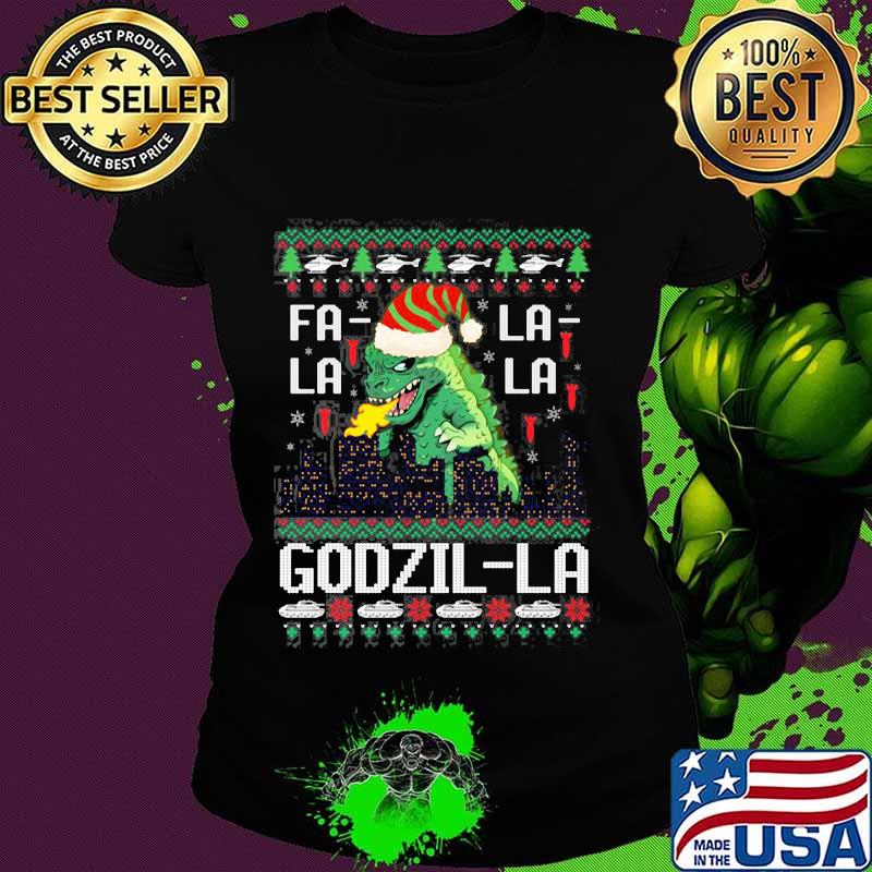 Dinosaur fil a godzilla ugly christmas s Ladies tee Dinosaur fil a godzilla ugly christmas s Ladies tee