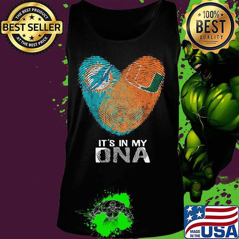 Dolphins Hurricanes It's In My Dna Heart Fingerprints Shirt Tank top Dolphins Hurricanes It's In My Dna Heart Fingerprints Shirt Tank top