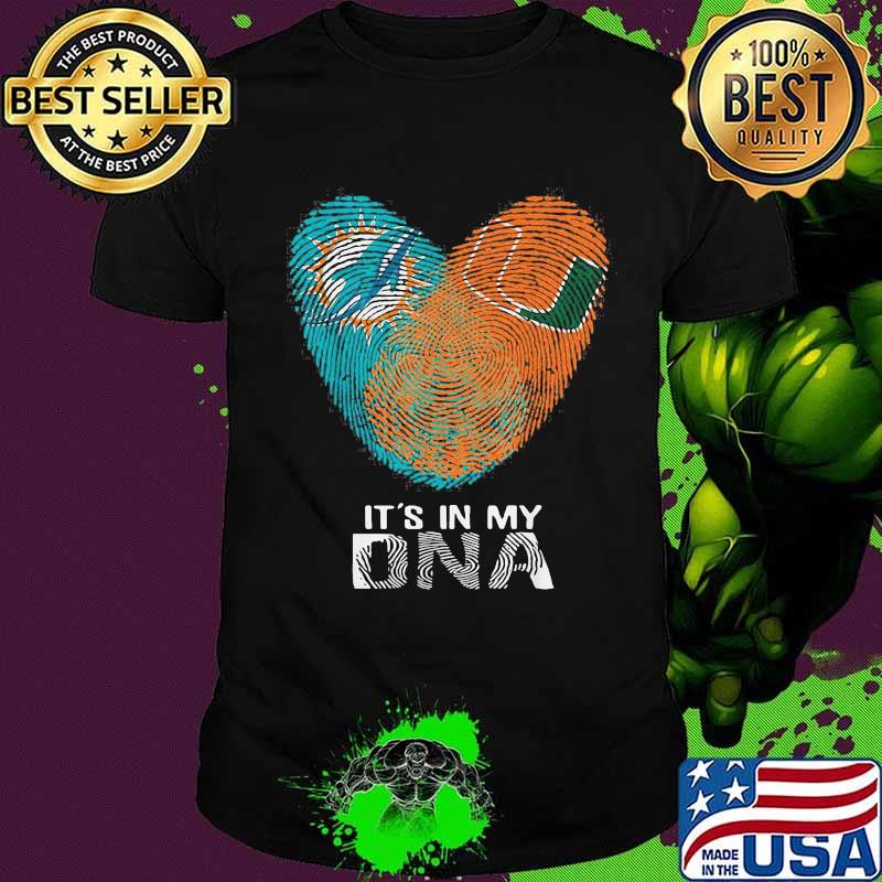 Dolphins Hurricanes It's In My Dna Heart Fingerprints Shirt Dolphins Hurricanes It's In My Dna Heart Fingerprints Shirt