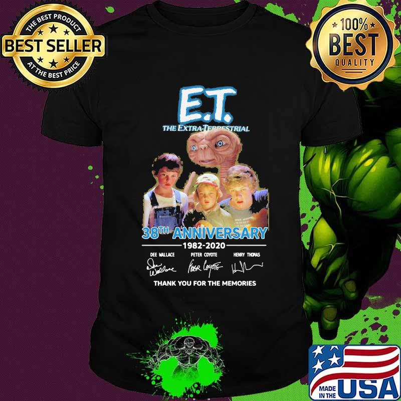 Et the extra terrestrial 38th anniversary 1982 2020 thank you for the memories signatures shirt