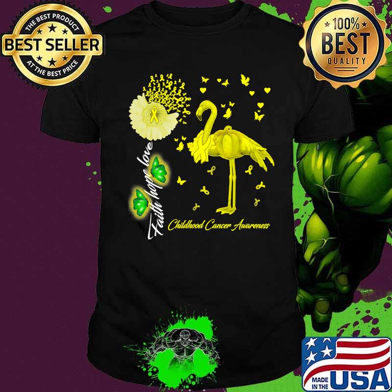 Flamingo faith hope love childhood cancer awareness shirt