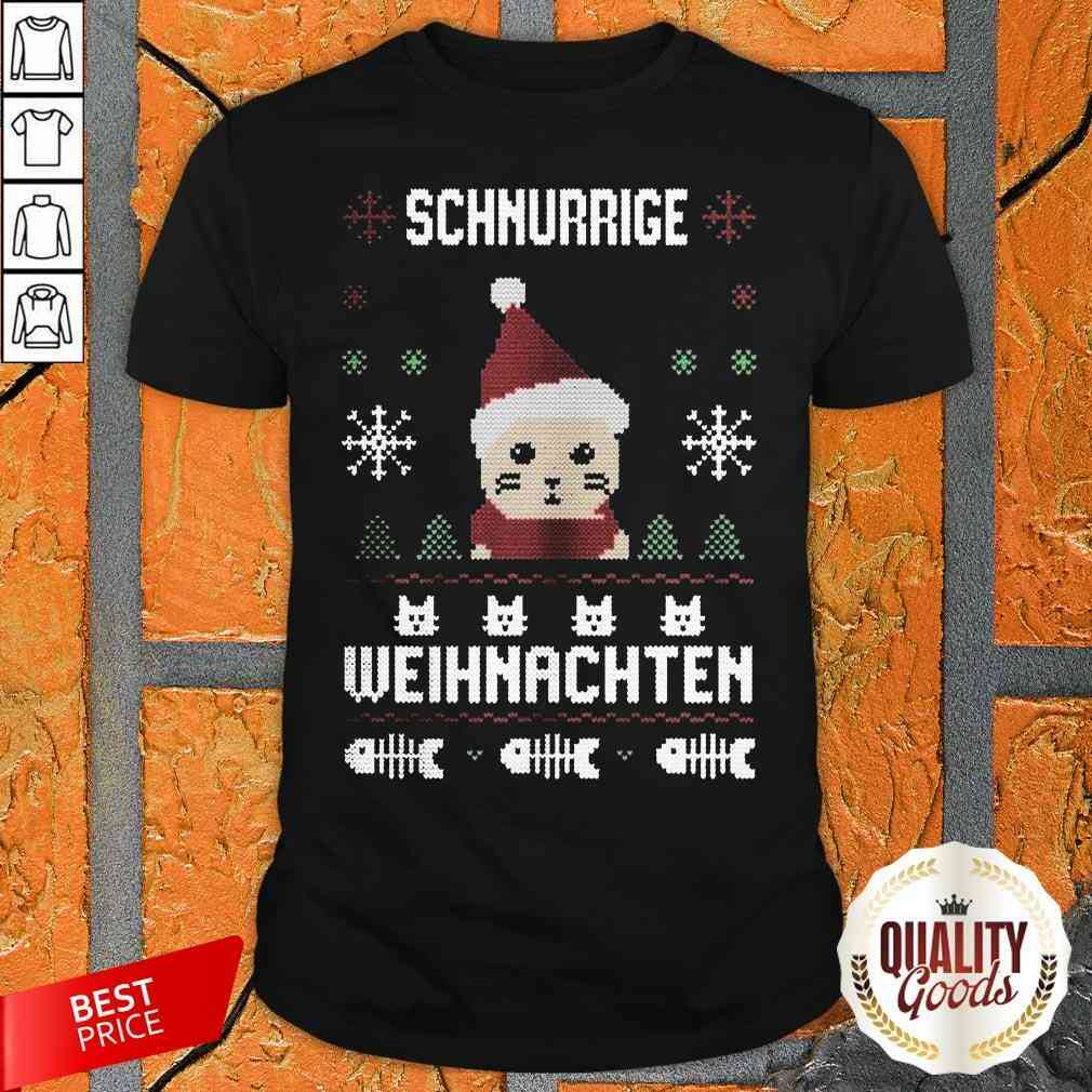 Funny Schnurrige Weihnachten Ugly Christmas Shirt
