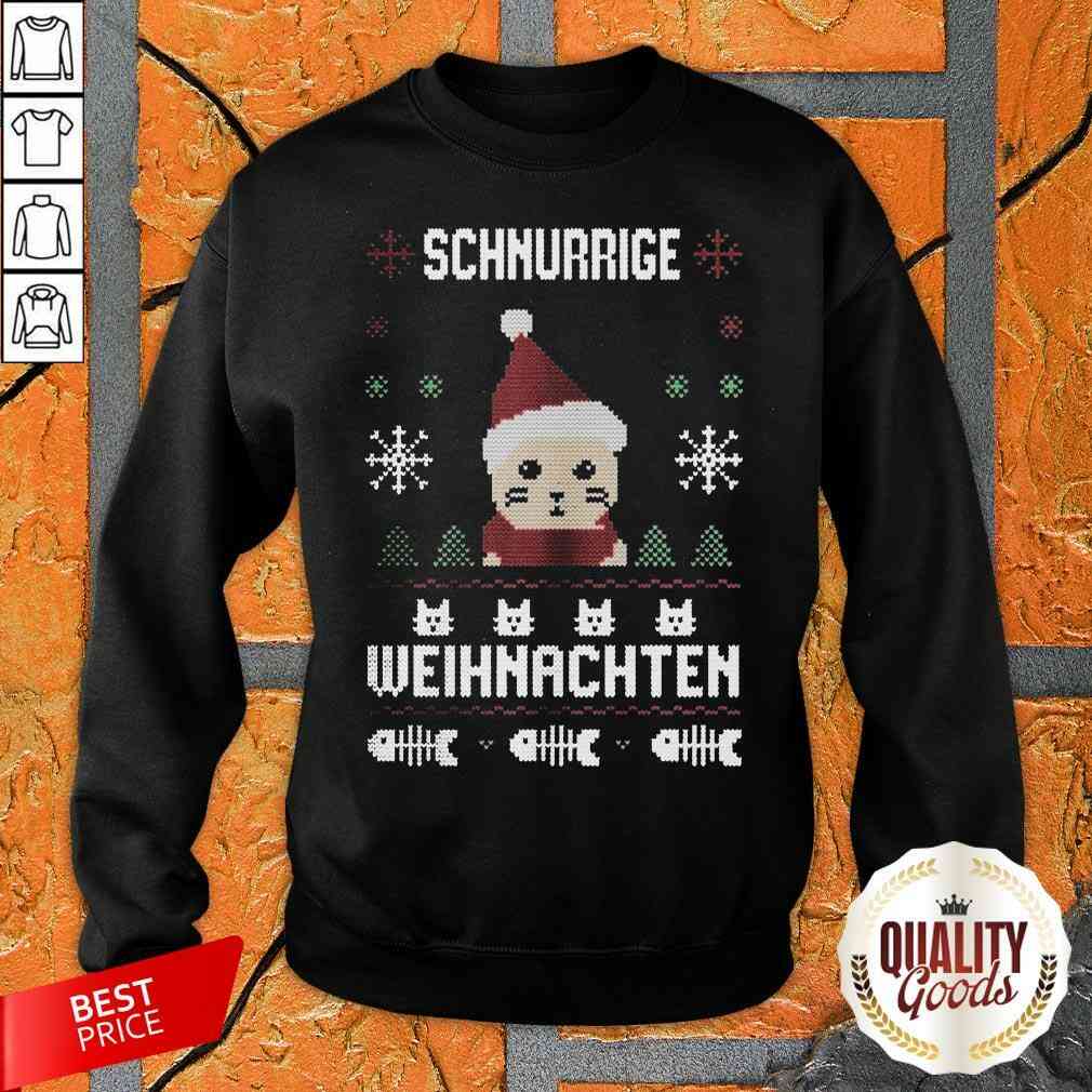 Funny Schnurrige Weihnachten Ugly Christmas Shirt