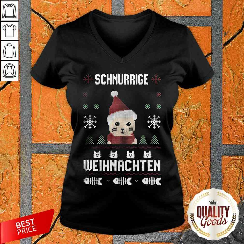 Funny Schnurrige Weihnachten Ugly Christmas Shirt