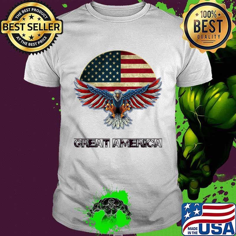 Great America Trump Falcon Eagle American Flag Shirt