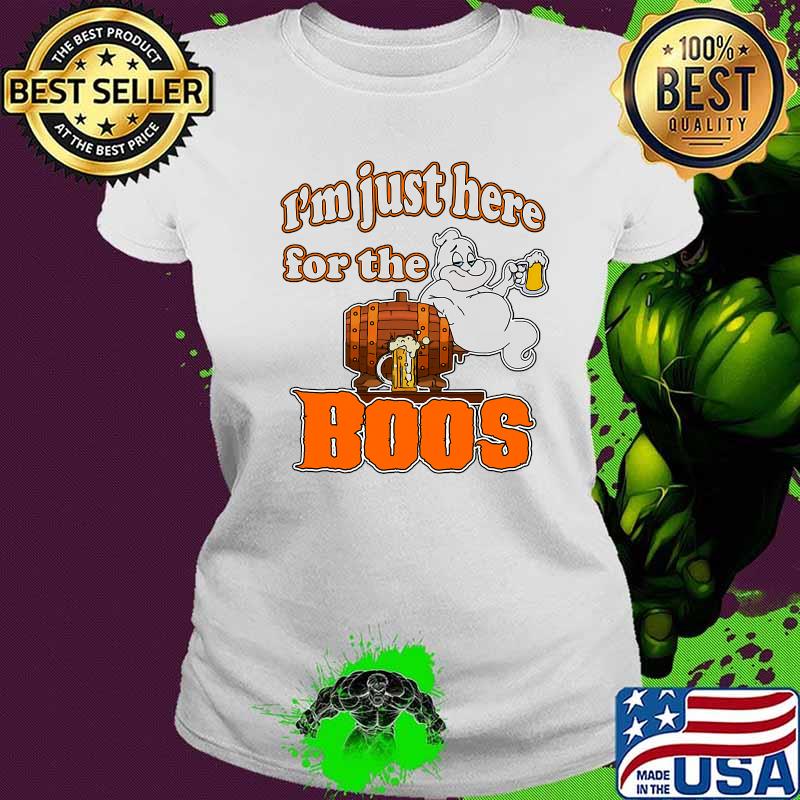 Halloween just here for the boos, funny ghost drinking beer s Ladies tee Halloween just here for the boos, funny ghost drinking beer s Ladies tee