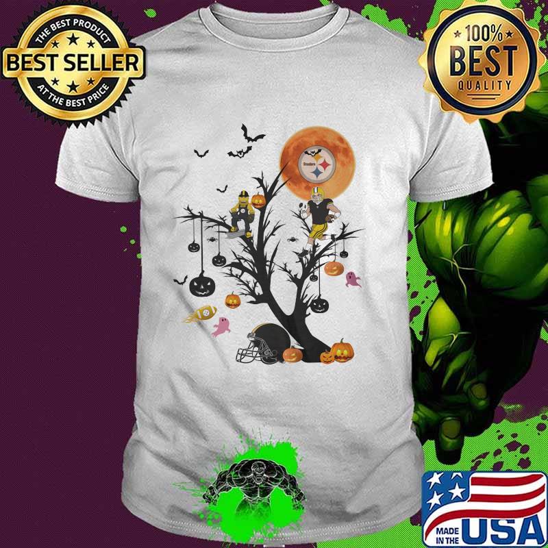 Happy halloween tree pittsburgh steelers moon shirt