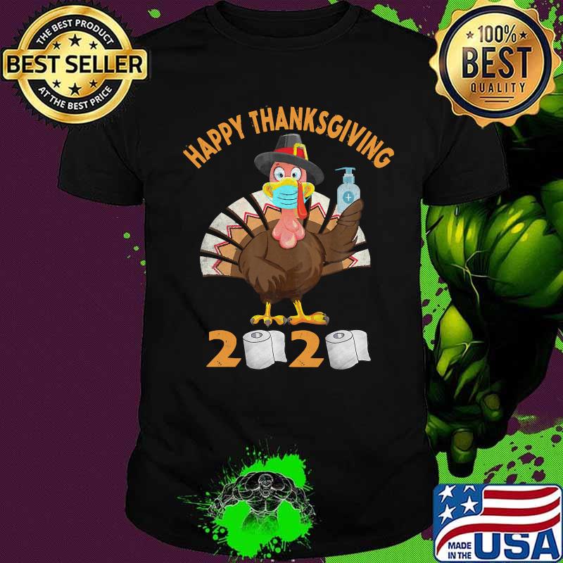 Happy thanksgiving turkey face mask quarantine 2020 shirt