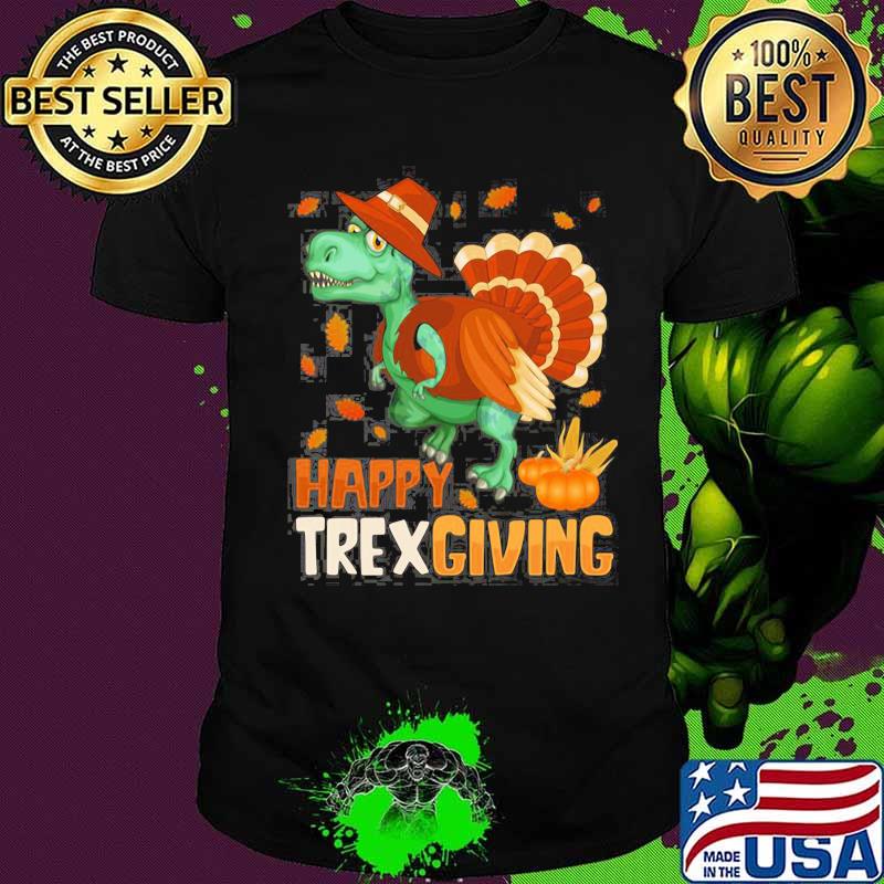 Happy Trexgiving Pumpkin Dinosaurs Tuckey Shirt