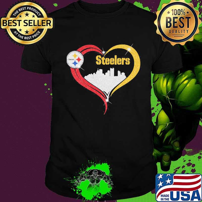 Heart Red Gold Steelers City Shirt