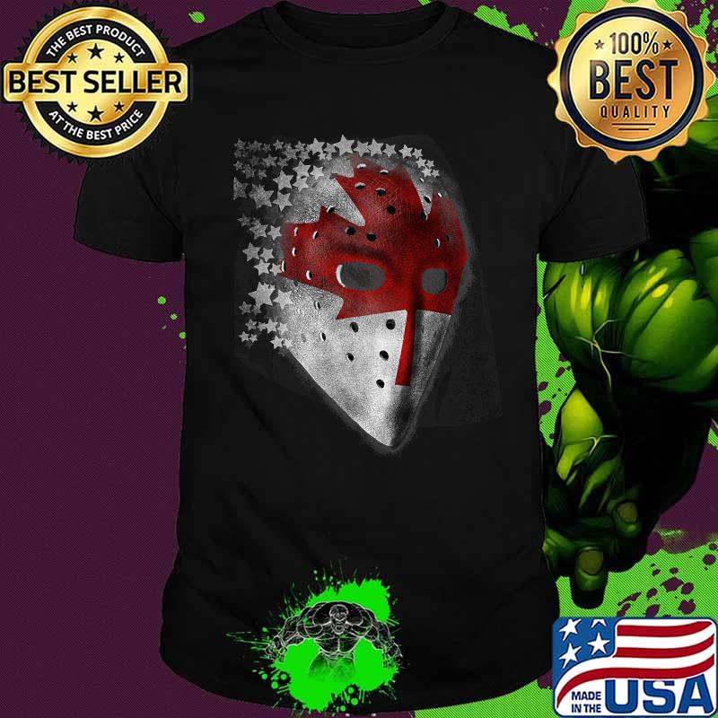 Hockey goalie vintage retro mask canadian flag goalies shirt