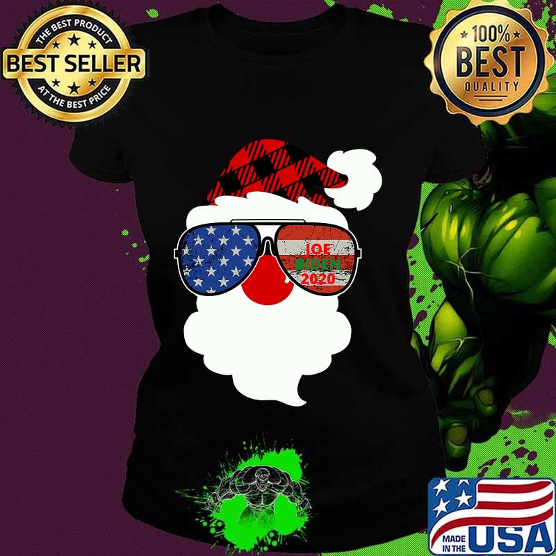 Joe biden 2020 american flag aviator sunglasses santa xmas s Ladies tee Joe biden 2020 american flag aviator sunglasses santa xmas s Ladies tee