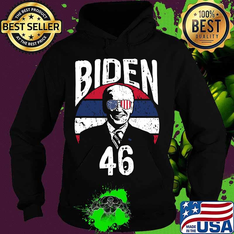 Joe Biden 46 Glasses American Flag Vintage Retro Shirt Hoodie Joe Biden 46 Glasses American Flag Vintage Retro Shirt Hoodie