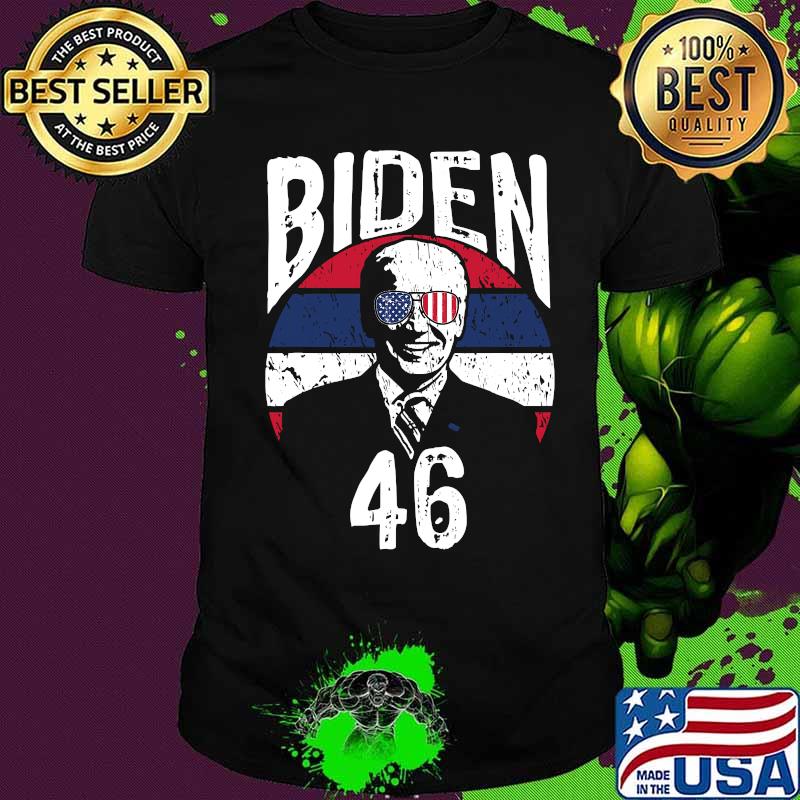 Joe Biden 46 Glasses American Flag Vintage Retro Shirt