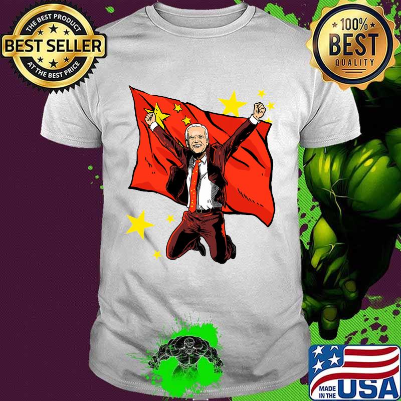 Joe biden china cheerleader beijing biden flag shirt