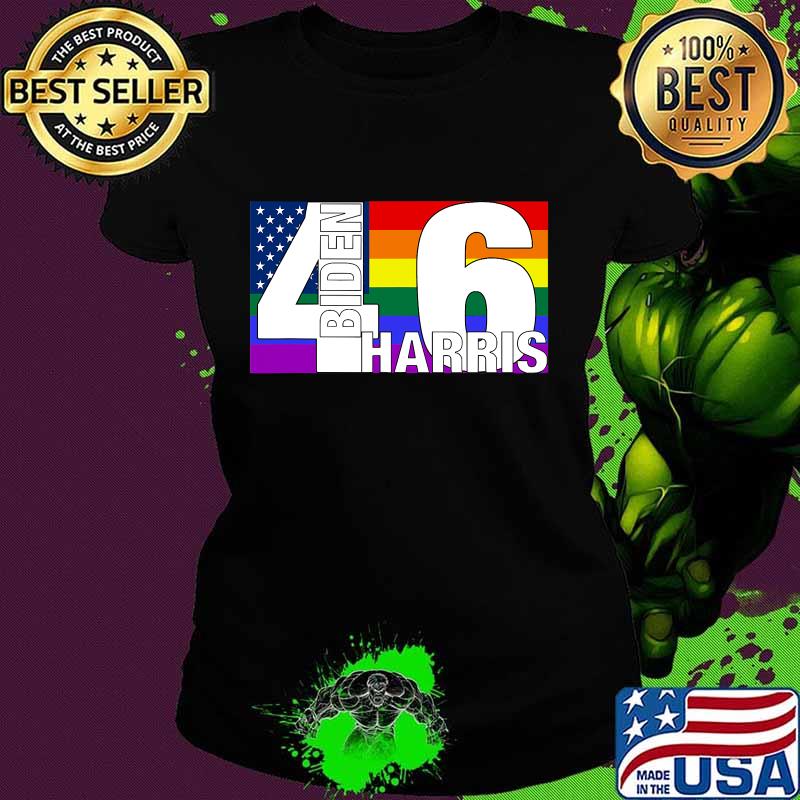 Joe Biden Kamala Harris 2020 46 Rainbow Gay Pride LGBT Flag Shirt Ladies tee Joe Biden Kamala Harris 2020 46 Rainbow Gay Pride LGBT Flag Shirt Ladies tee