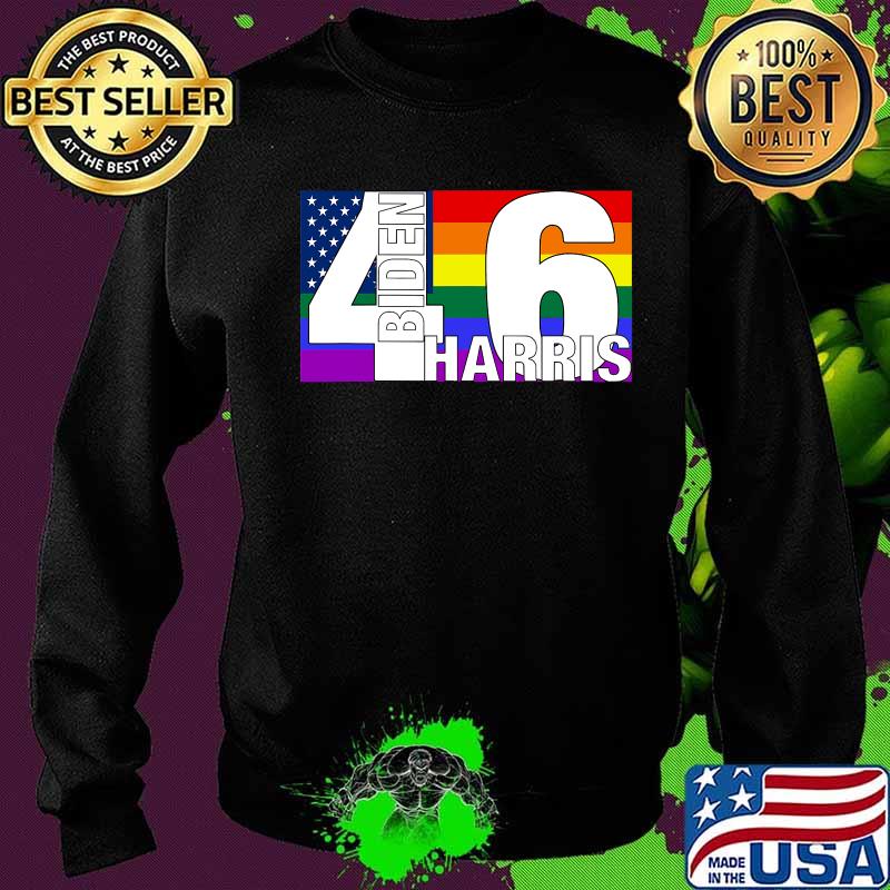 Joe Biden Kamala Harris 2020 46 Rainbow Gay Pride LGBT Flag Shirt Sweater Joe Biden Kamala Harris 2020 46 Rainbow Gay Pride LGBT Flag Shirt Sweater