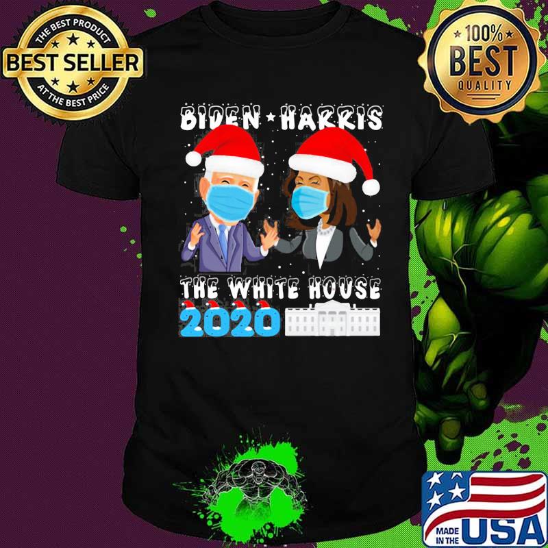 Joe Biden Kamala Harris The White House 2020 Wear Hat Santa Xmas And Mask Shirt