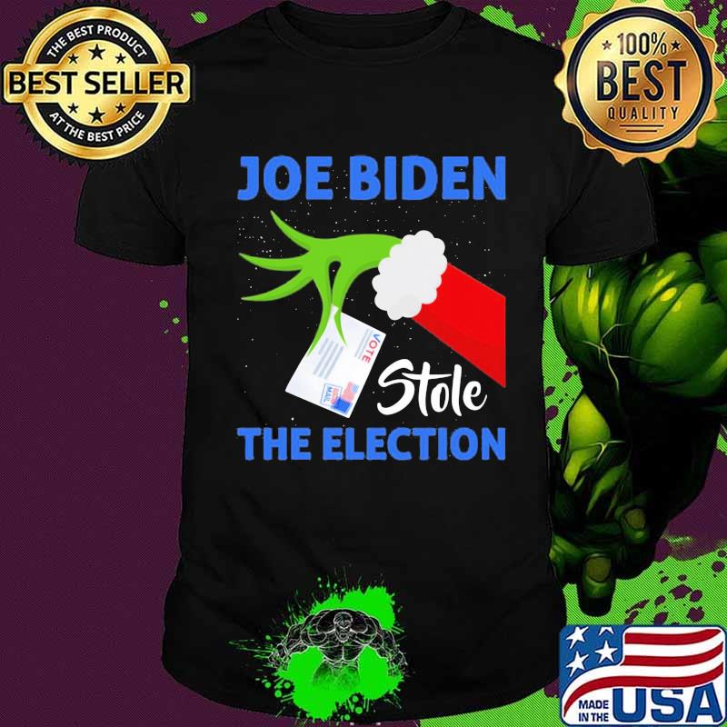 Joe biden stole the election merry christmas grinch holding vote shirt