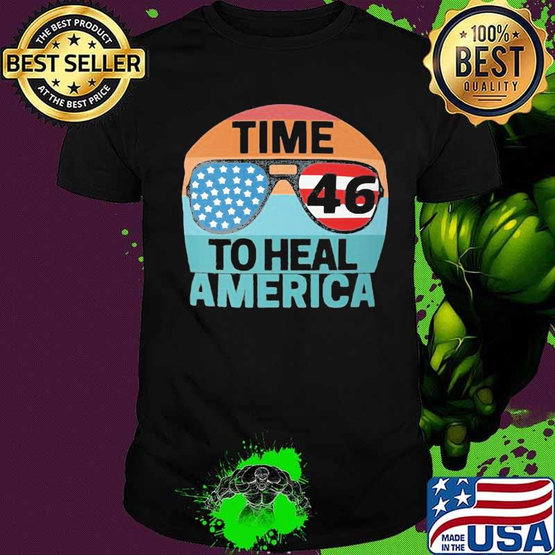 Joe biden time 46 to heal america vintage retro shirt