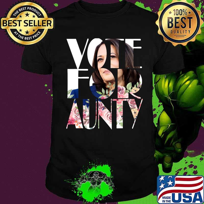 Kamala harris-vote for aunty love flower shirt