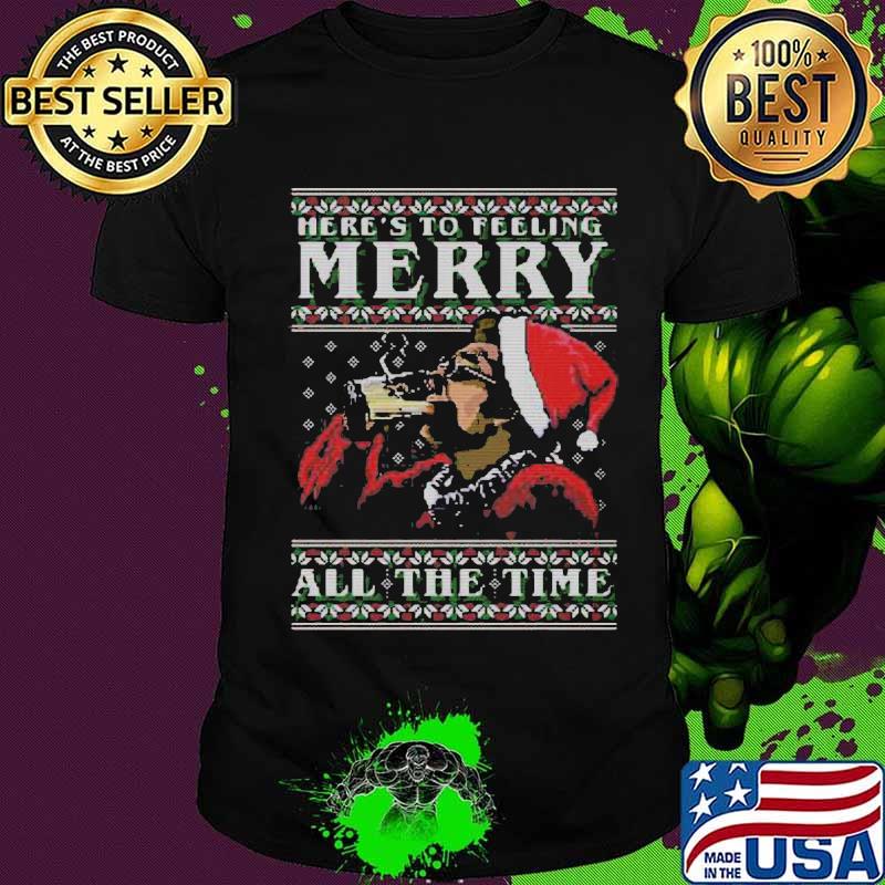 Kramer here's to feeling merry all the time ugly christmas shirt