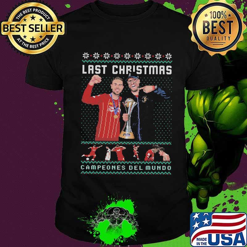 Last christmas campeones del mundo liverpool ugly shirt