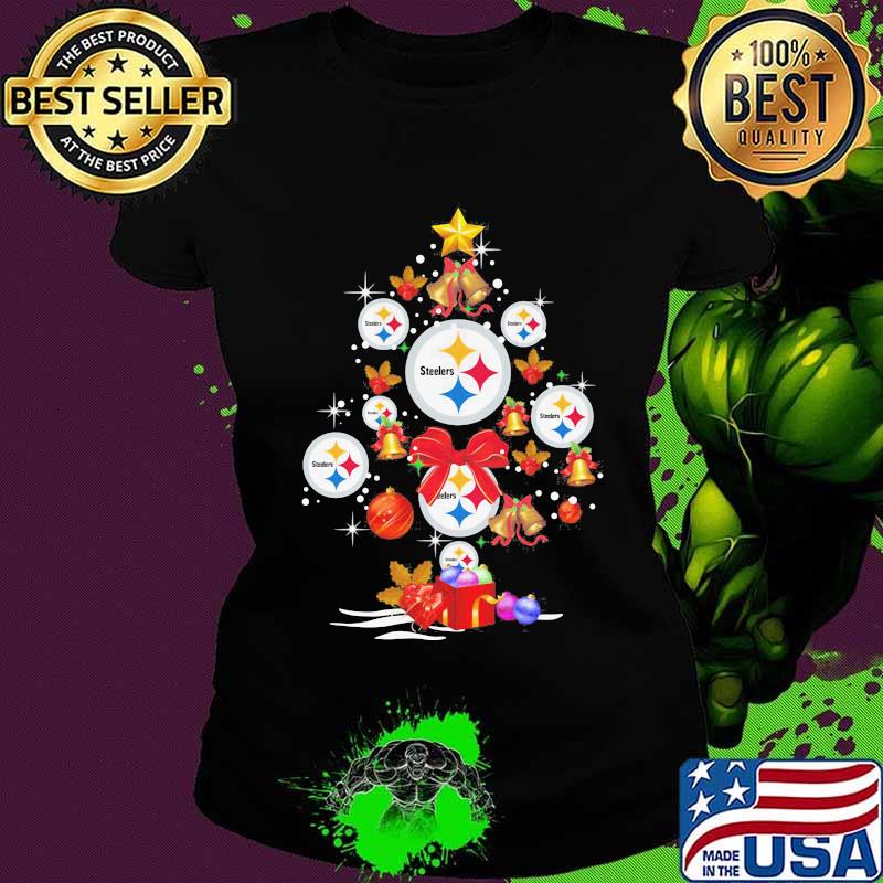 Logo Steelers Christmastree Merry Xmas Shirt Ladies tee Logo Steelers Christmastree Merry Xmas Shirt Ladies tee
