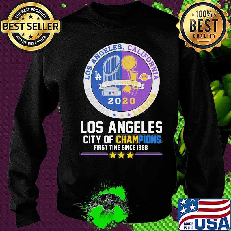 Los angeles, california dodgers lakers los angeles city of champions first time since 1988 s Sweater Los angeles, california dodgers lakers los angeles city of champions first time since 1988 s Sweater