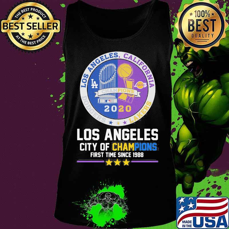 Los angeles, california dodgers lakers los angeles city of champions first time since 1988 s Tank top Los angeles, california dodgers lakers los angeles city of champions first time since 1988 s Tank top